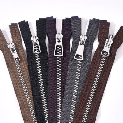 # 5 เสาโลหะ Zipper ปิดปลาย สีดํา, สีน้ําตาล