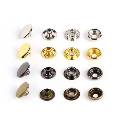 สังกะสีสลัดทองแดงโลหะกด Stud Button Prong Snap Fastener Button สําหรับเสื้อผ้า
