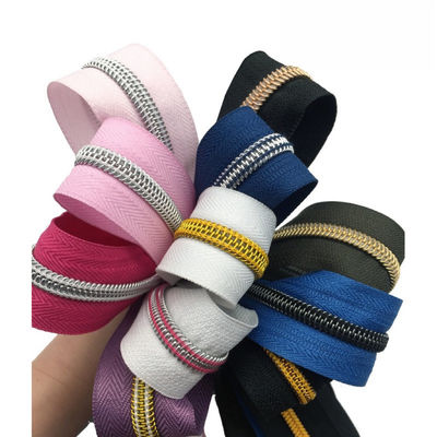 5# ซีปไนลอน ทอง สีสันสีสันฟันไฟฟ้าทองและเงิน กระเทียม ซีปไนลอน ซีปขาย